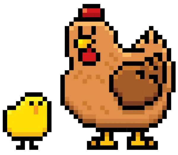 鶏とひよこの漫画のキャラクター — ストックベクタ