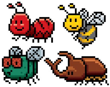 Çizgi film böcek kümesi