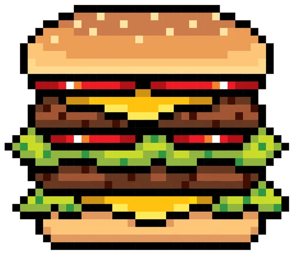 Burger pixel art — Stock Vector