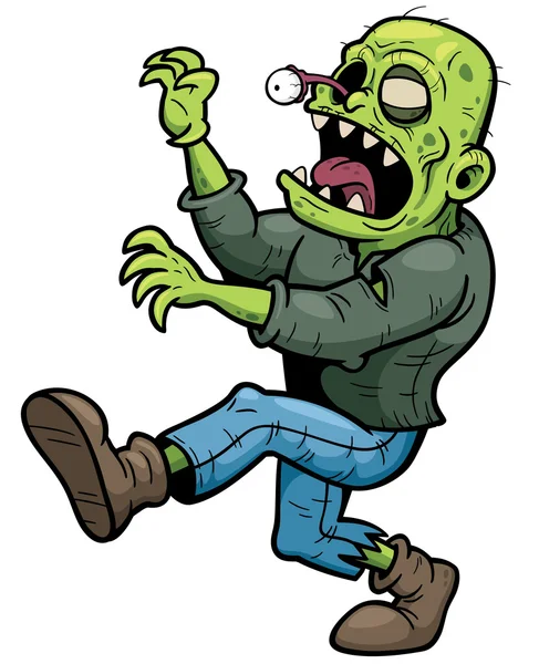 Personaje zombie de dibujos animados — Vector de stock