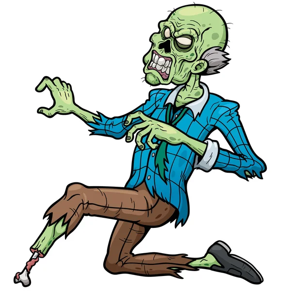 Personagem zumbi desenhos animados — Vetor de Stock