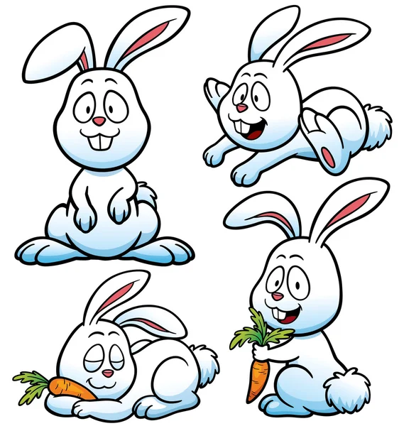 Personaje de conejo de dibujos animados — Vector de stock