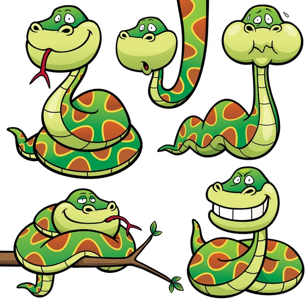 Juego de personajes de serpiente — Archivo Imágenes Vectoriales