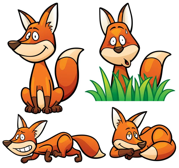 Cartoon fox personaggio — Vettoriale Stock