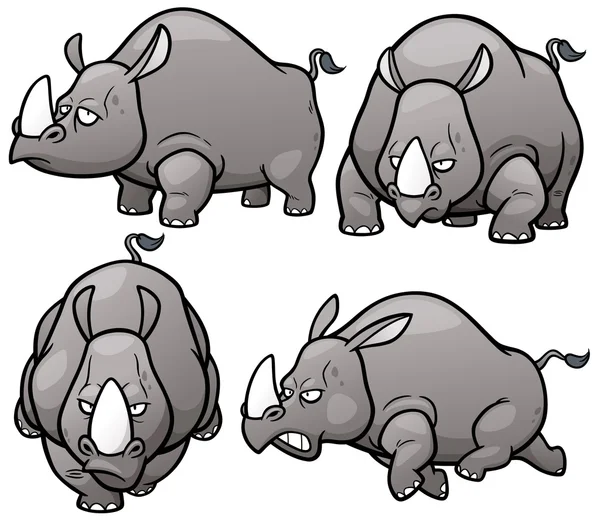 Personaje de dibujos animados Rhinos — Archivo Imágenes Vectoriales