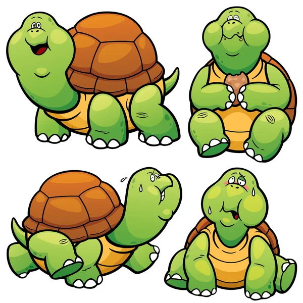 Schildpad stripfiguur — Stockvector