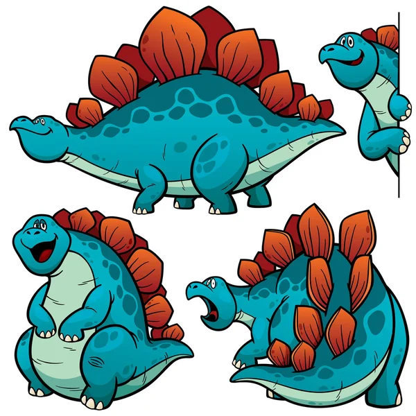 Personaje de dibujos animados de dinosaurios — Vector de stock