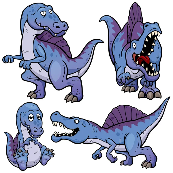 Personaje de dibujos animados de dinosaurios — Vector de stock