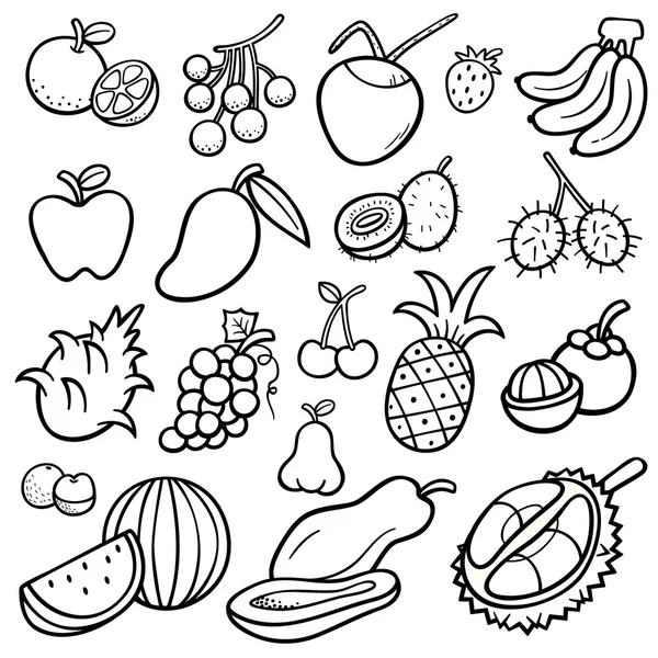 Conjunto de frutas — Vector de stock