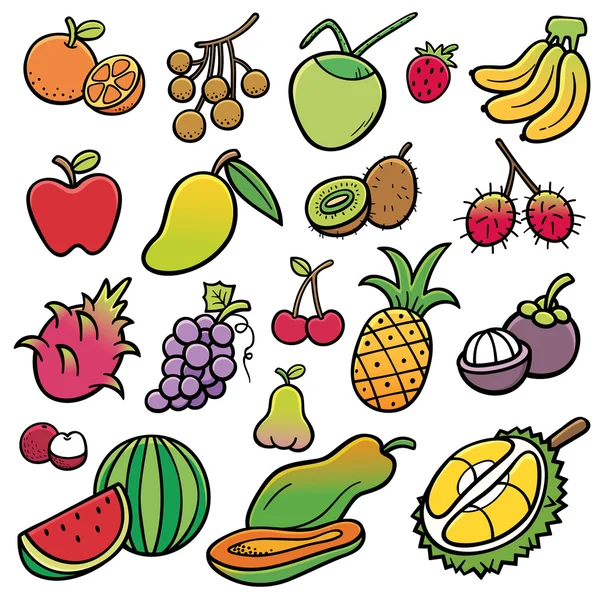 Conjunto de frutas — Vector de stock