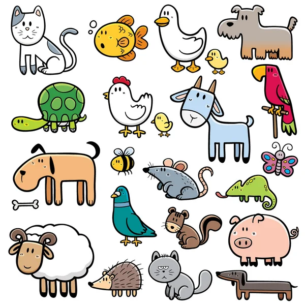 Animales de dibujos animados — Archivo Imágenes Vectoriales