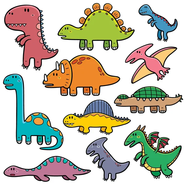 Dibujos animados de dinosaurios — Vector de stock