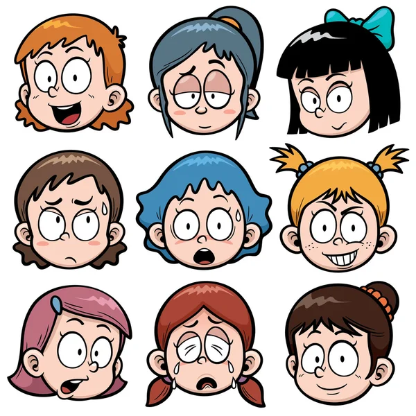 Girls faces — Stock Vector