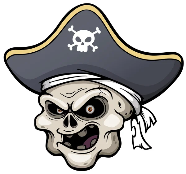 Cráneo de pirata — Vector de stock