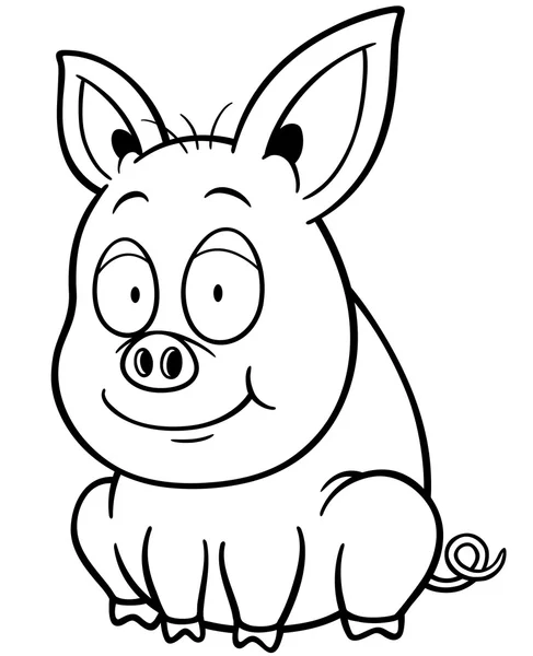 漫画豚 — ストックベクタ