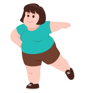 Şişman Kadın Çizgi Filmi Bacak Yükseltme Egzersizi