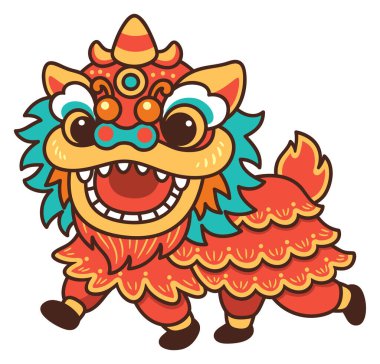 Çin Aslanı Dans Çizimi