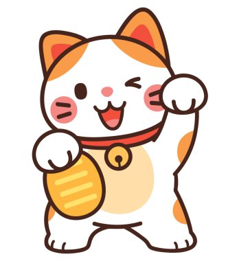 Şirin Göz Kırpan Maneki Neko Şanslı Kedi Çizgi Filmi