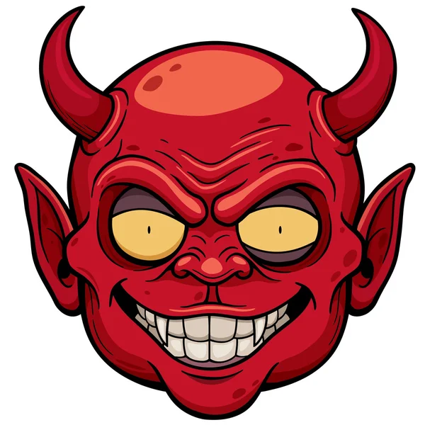 Devil face cartoon — Stock Vector