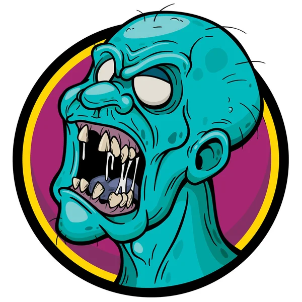 Dibujos animados cabeza de zombie — Vector de stock