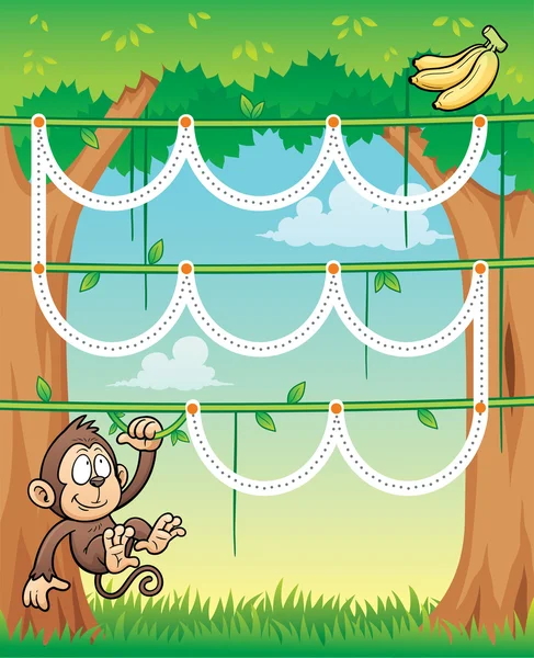 Educação jogo Macaco —  Vetores de Stock