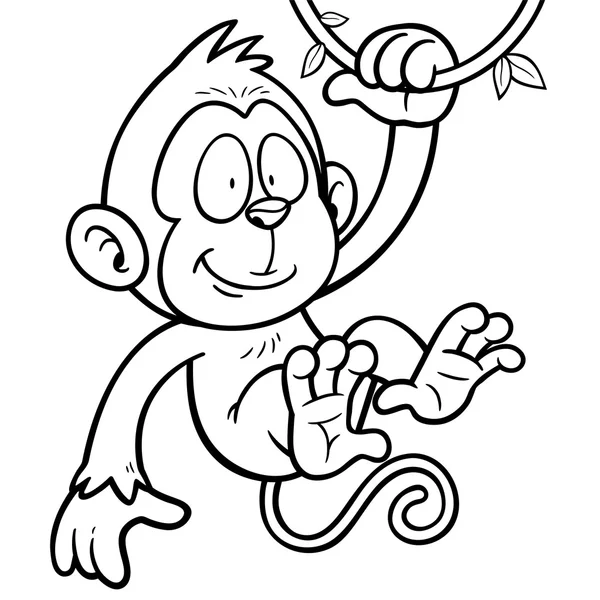 Çizgi film sevimli maymun — Stok Vektör