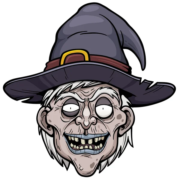 Witch face cartoon — Stock Vector