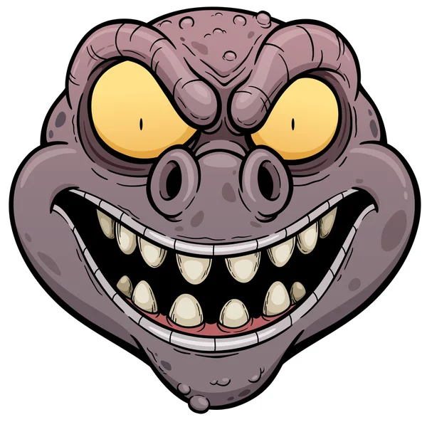 Monster face cartoon — Stock Vector