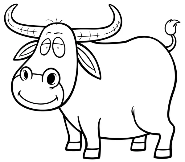 Dibujos animados Buffalo esquema — Vector de stock