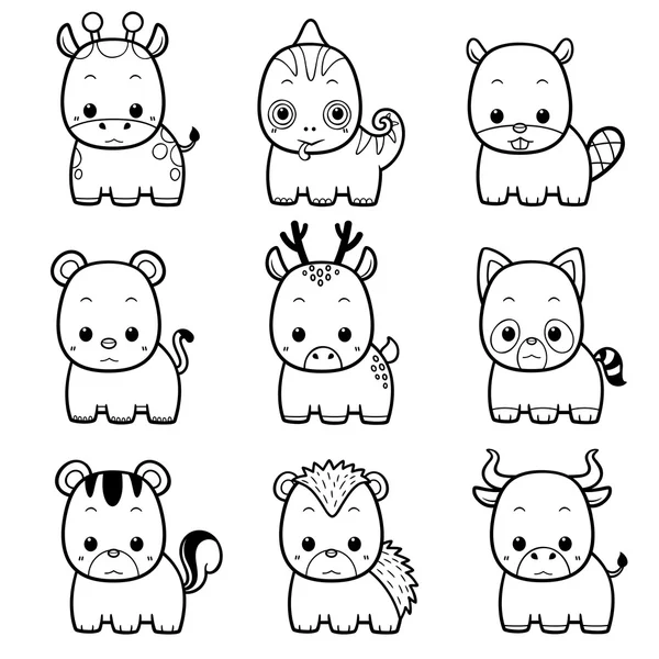 Dibujos animados animales conjunto — Vector de stock