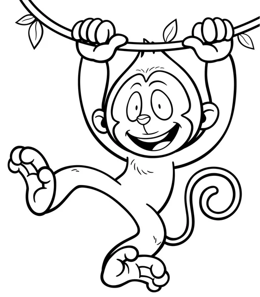 Kreslená postava Monkey — Stockový vektor