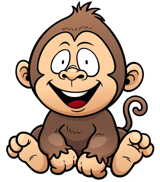 Zeichentrickfigur Affe — Stockvektor
