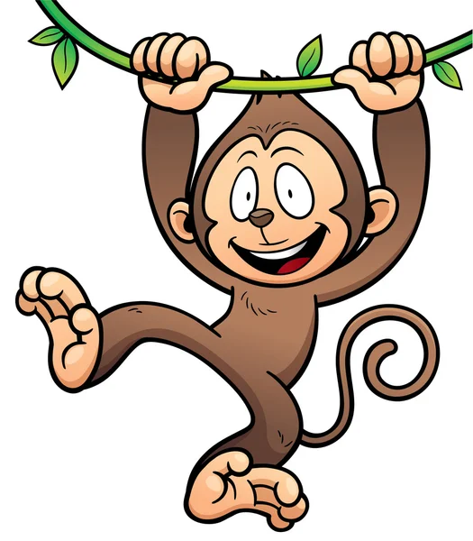 Monkey stripfiguur — Stockvector