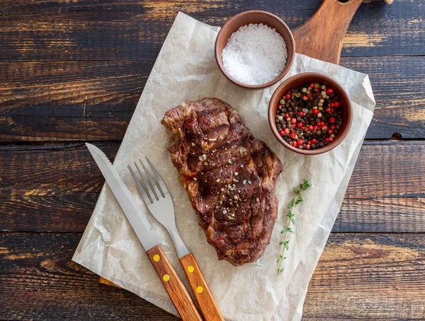 Bife Grelhado Cozinha Americana Receita Carne — Fotografia de Stock