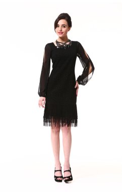  Asya iş yürütme kadın üzerinde beyaz izole