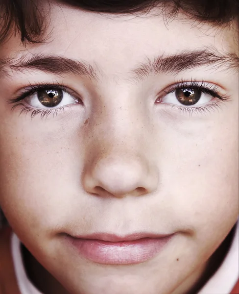 Cara de niño preadolescente de cerca retrato — Foto de Stock