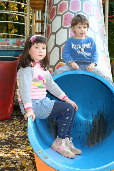 Siblings little brother and sister close up photo — Stock Photo, Image