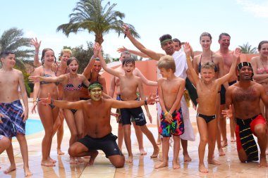 Mısır, hurghada, 31 Mart 2015: animasyon ekibi gerçekleştirmek Olimpiyat 