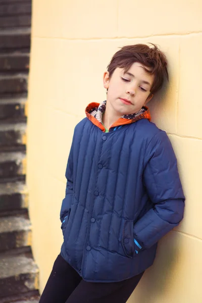 Preteen handsome lonely offended boy — Stock Photo, Image