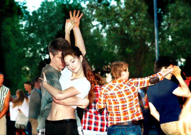 Moskova, 4 Haziran 2015: olay birinde Moskova park, Haziran 4, dans pistinde dans Hustle.