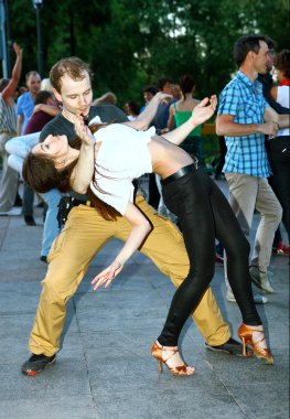 Moskova, 4 Haziran 2015: olay birinde Moskova park, Haziran 4, dans pistinde dans Hustle.