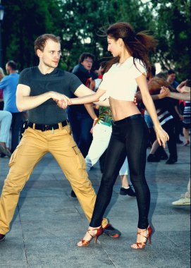 Moskova, 4 Haziran 2015: olay birinde Moskova park, Haziran 4, dans pistinde dans Hustle.