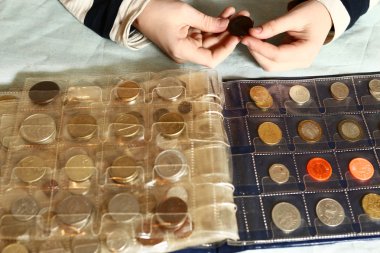 coin album numismatic collection clipart