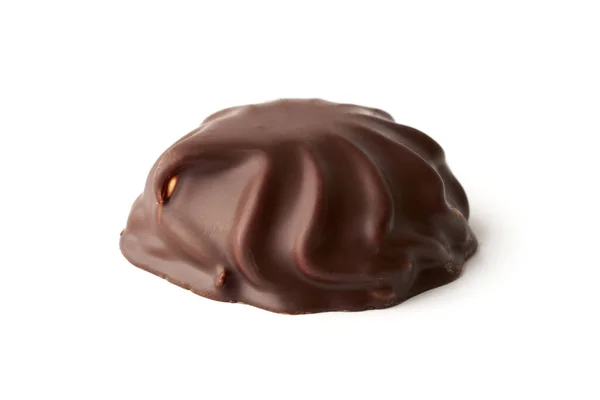 Close Pedaço Inteiro Marshmallow Chocolate Isolado Fundo Branco — Fotografia de Stock