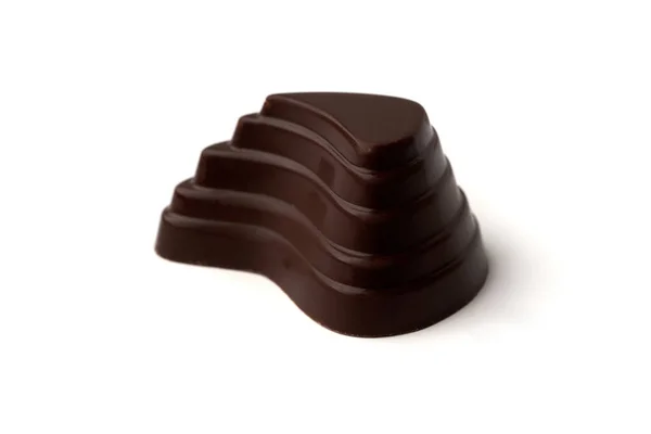 Close Chocolate Doce Isolado Fundo Branco — Fotografia de Stock