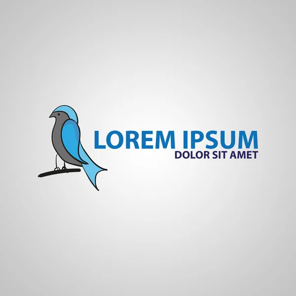 Logotipo pássaro azul —  Vetores de Stock