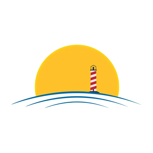 Leuchtturm Logo Meer — Stockvektor