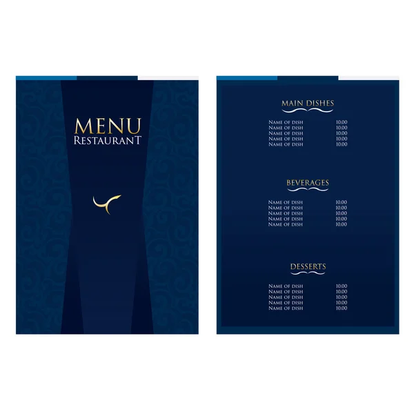 Menu ristorante vettoriale — Vettoriale Stock