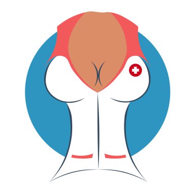 Seksi hemşire tıbbi beyaz bir sabahlık