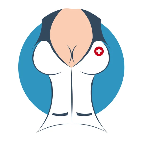Sexy Krankenschwester in einem weißen medizinischen Morgenmantel — Stockvektor